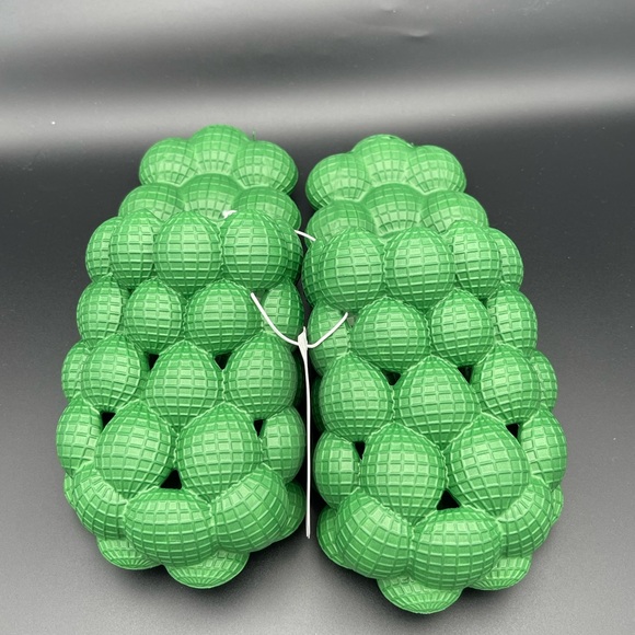 green bubble slippers